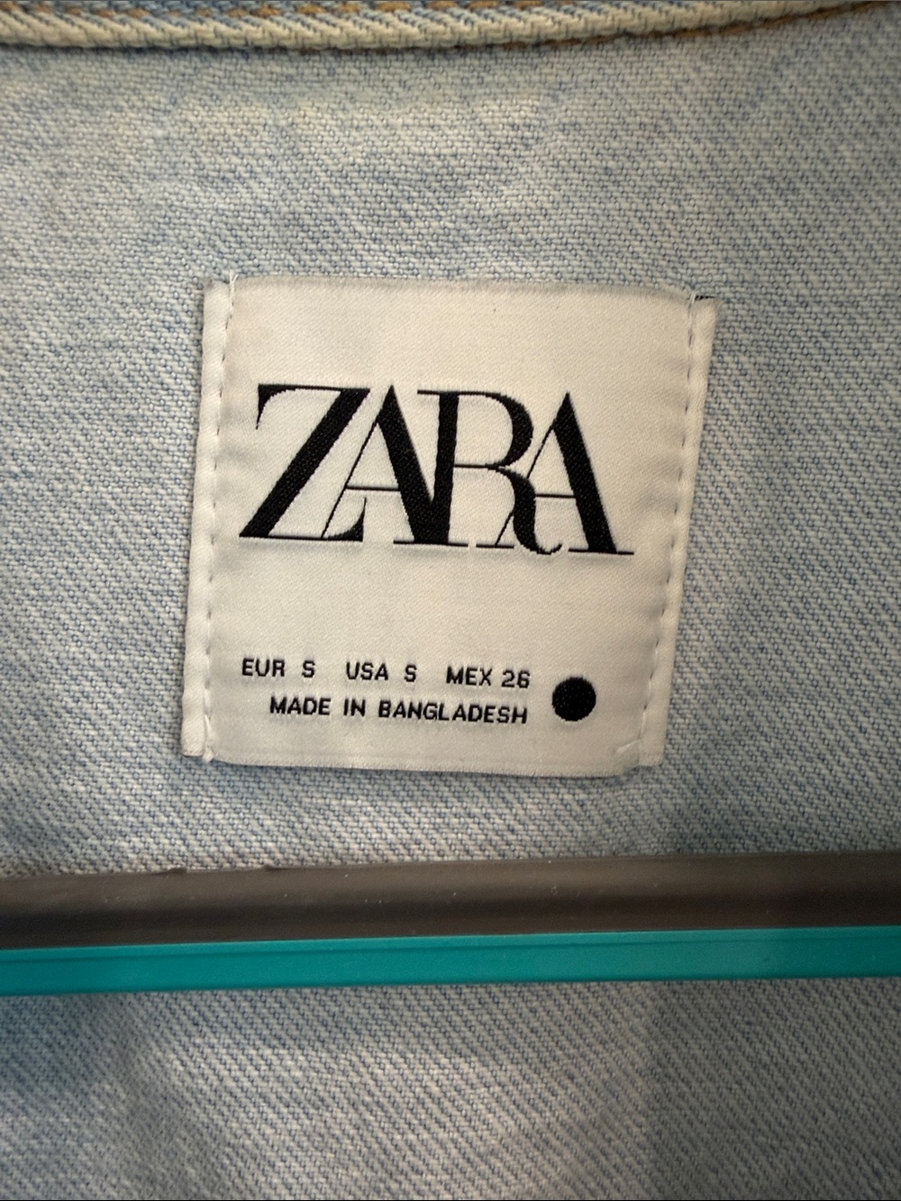 ZARA Light Wash Denim Utility Shacket Oversized Pocket Jacket S - Picture 2 of 5